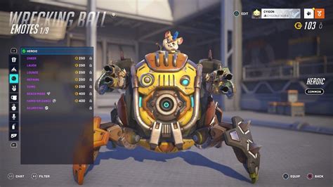 Legendary Junker Wrecking Ball Skin Showcase Overwatch Youtube