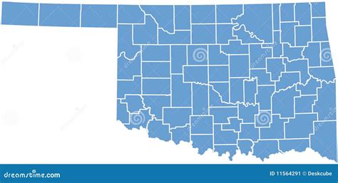 Oklahoma State Map By Counties Stock Image - Image: 11564291