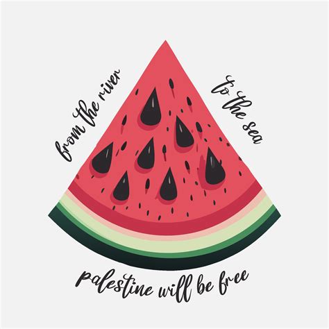 watermelon from the river to the sea palestine will be free 34759794 Vector Art at Vecteezy