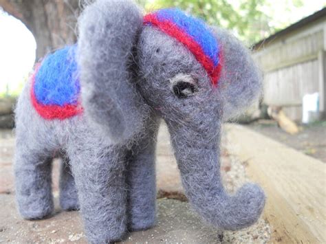 Needle Felt Circus Elephant Waldorf Inspired Wool Soft Toy Etsy