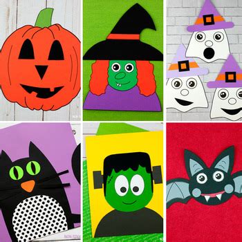 Halloween Crafts Pumpkin Witch Ghost Frankenstein Bat Black Cat