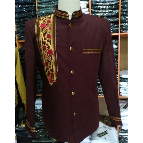 Jual Jasko Sorban Batik Merah Marun Terbaru Jas Koko Surban Batik