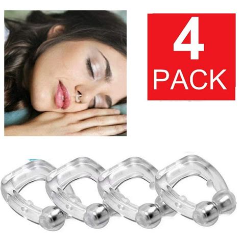 4x Silicone Magnetic Anti Snore Stop Snoring Nose Clip Sleeping Aid