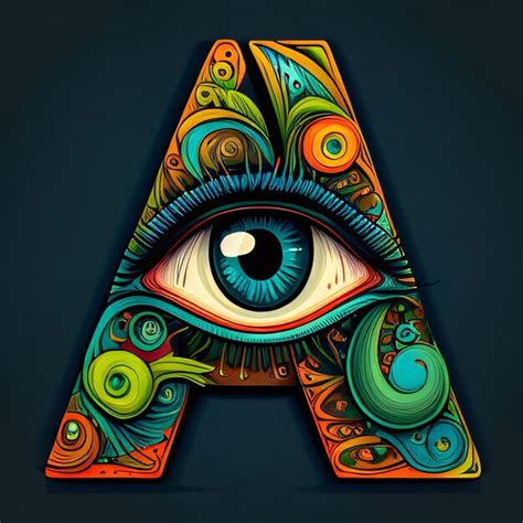 Premium Photo | Letter A with eye Tattoo art design Vector illustration