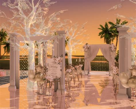 Sims July Beach Wedding Venue New Cc Set Ruby Red Sims