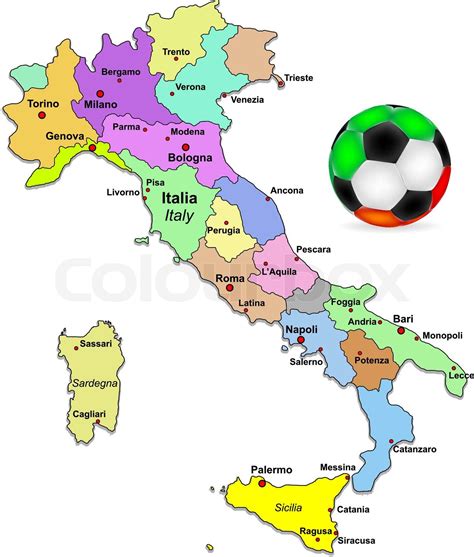 F Tbol Italia Mapa Vector De Archivo Colourbox