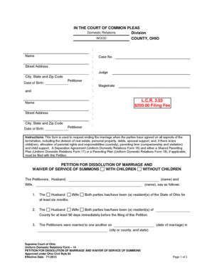 Fillable Online Clerkofcourt Co Wood Oh Petition And Waiver Form Wood