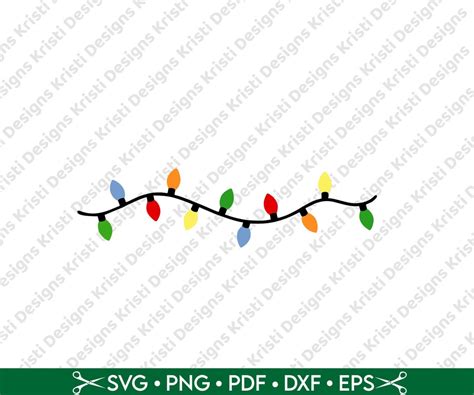 Christmas Lights SVG, Lights Clipart, Christmas Svg, Digital Download, String of Christmas ...