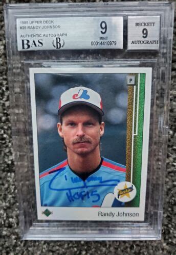 Upper Deck Randy Johnson Autographed Signed Bgs Hof Mint Rookie