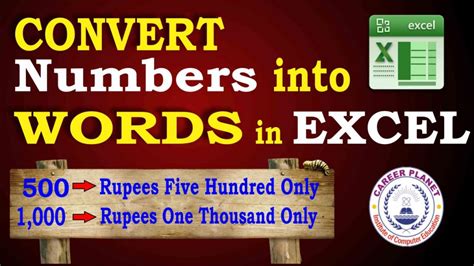 Convert Numbers Into Words In Excel