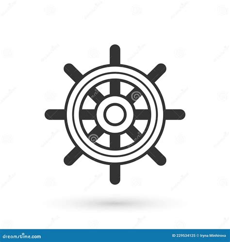 Icono Del Volante Del Buque Gris Aislado En Fondo Blanco Vector