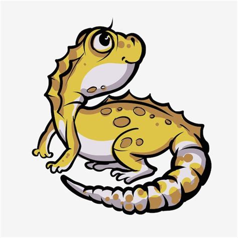 Mignon Personnage De Dessin Animé Vert Gecko Lézard Lézard