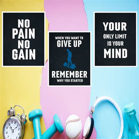 Motivational Poster Set Of 6 Inspirational Wall Art Gym Posters For