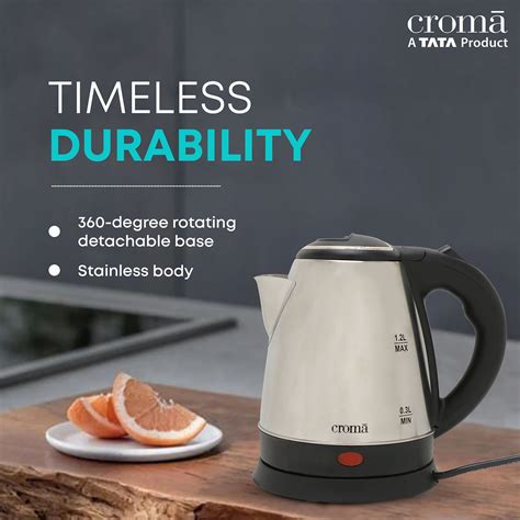 Buy Croma 1500 Watt 1 2 Litre Electric Kettle With Auto Shut Off