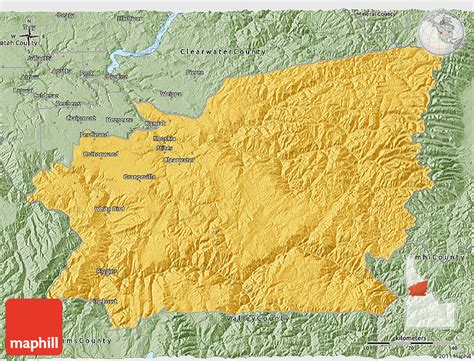 Savanna Style 3d Map Of Idaho County