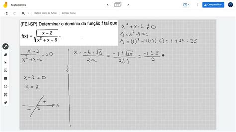 FEI SP Determinar o domínio da função f tal que YouTube