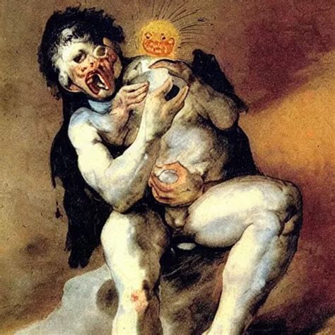 Saturn Devouring His Son Painting By Francisco Goya Stable Diffusion