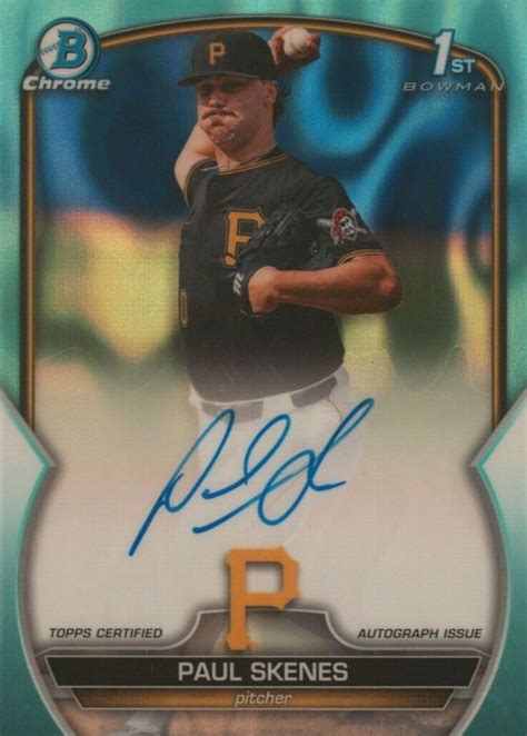 Paul Skenes Bowman Draft Cda Ps Chrome Dp Auto Aqua Lava