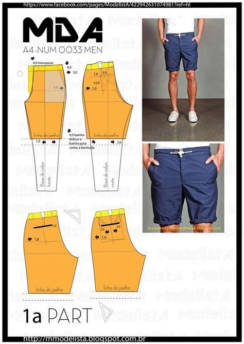 Short Hombre Mens Shorts Pattern Shorts Pattern Sewing Men Pants Pattern