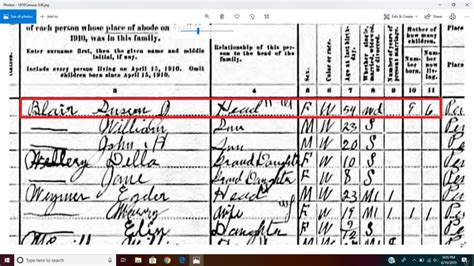 1810 Census Form Blank