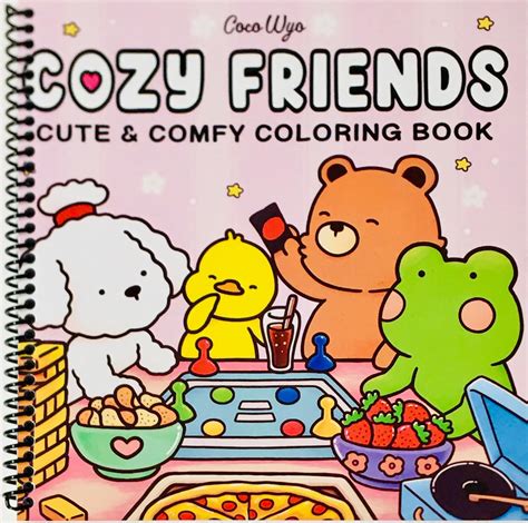 cozy friends coloring book  adults  teens featuring super cute