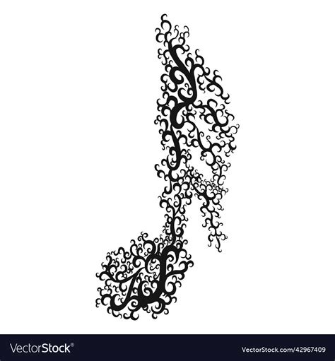 64th note musical symbol swirl Royalty Free Vector Image