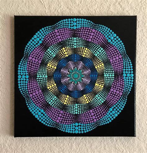 mandala art painting  circles colorful geometric dot painting