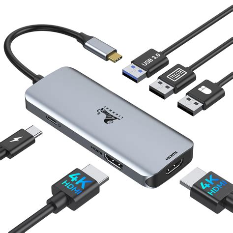 Snapklik USB C Docking Station Dual HDMI USB C To Dual Monitors