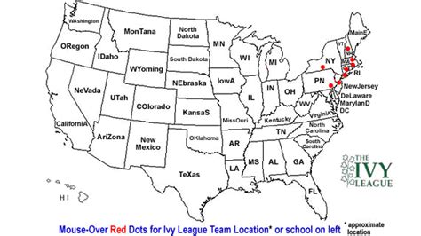 NCAA Ivy League Team Locations FBS Division 1-AA Schools where teams play