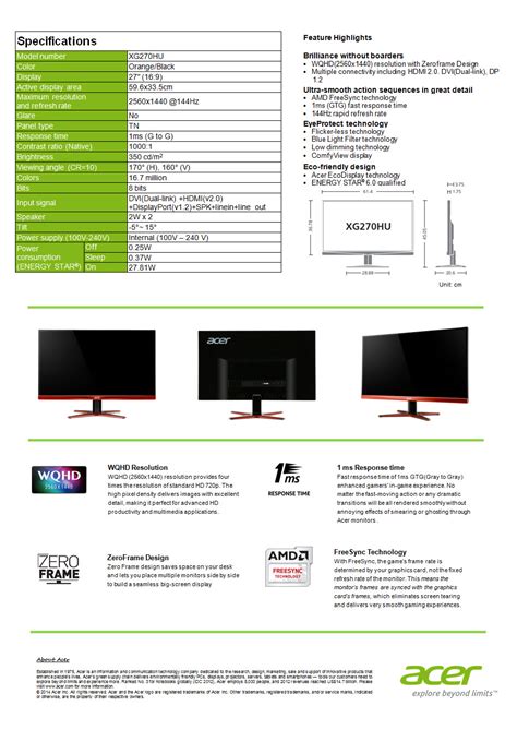 Acer Xg Hu Inch Wqhd Freesync Gaming Monitor Review Acer Xg Hu