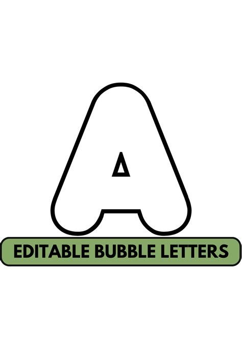 Large Alphabet Bubble Letters For Classroom Editable Size Big