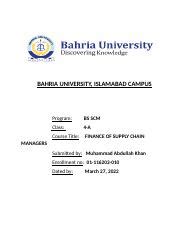 Abdullah Sc Managers Docx BAHRIA UNIVERSITY ISLAMABAD CAMPUS Program