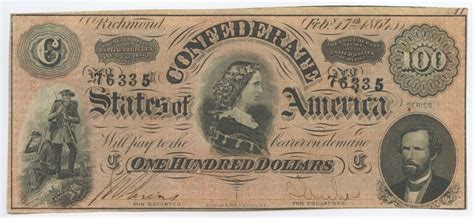 Confederate States Of America One Hundred Dollar Bill Dollar Poster