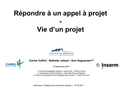 Gestion Des Diff Rentes Phases D Un Projet De Recherche Clinique Au