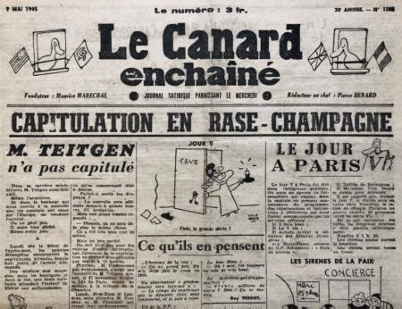 Journal le canard enchaîné 9 mai 1945