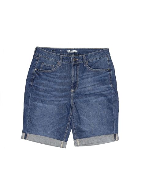 Sonoma Goods For Life Solid Blue Denim Shorts Size Off Thredup