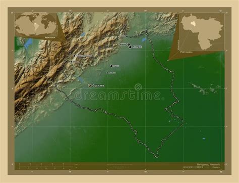 Portuguesa Venezuela Physical Labelled Points Of Cities Stock