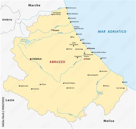 Abruzzo Map Italy Stock Vektorgrafik Adobe Stock