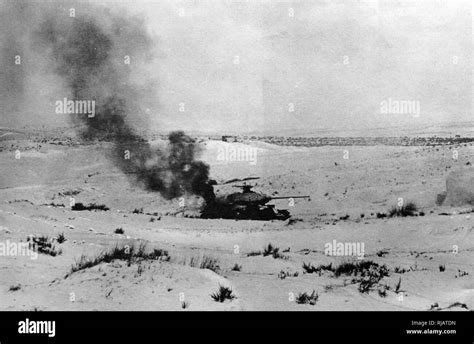 Israeli Egyptian Army Tank Destroyed In Action In The Sinai Peninsula