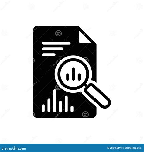 Black Solid Icon For Reporting Document And Data Stock Vector