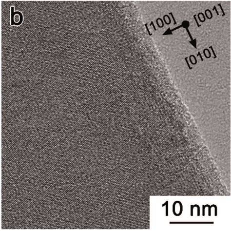 A Tem And B Hrtem Images Of Nvo Sample C The Corresponding Fft