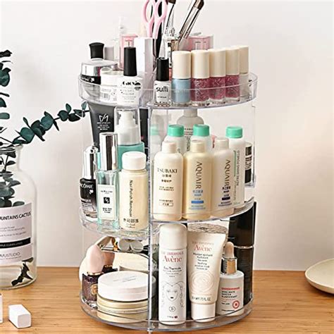 SUNFICON Rotating Makeup Organizer 360 Rotation Cosmetic Storage Holder