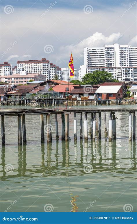 The Clan Jetties Of Georgetown Penang Island Malaysia Stock Image