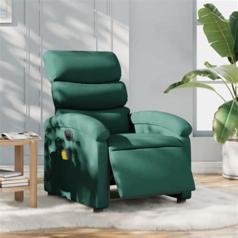 Vidaxl Electric Massage Recliner Chair Dark Green Fabric 27 6 X36 2 X39 2 Kroger