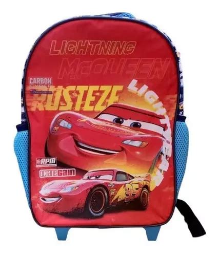 Mochila Rodas Cars Rayo McQueen Design De Tecido Rayo Mcqueen Em