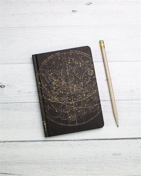 Star Chart Night Sky Mini Hardcover Notebook Space Notebook Etsy