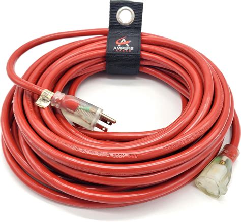 50 Ft 12 Gauge Extension Cord Outdoor Made In Usa Lighted On Both Ends Red