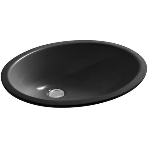 Kohler Caxton 19 1 4 In Oval Vitreous China Undermount Bathroom Sink In Black K 2210 7 The