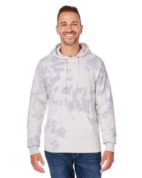 J America Ja8861 Adult Tie Dye Pullover Hooded Sweatshirt Pullover Hooded Sweatshirt Fleece