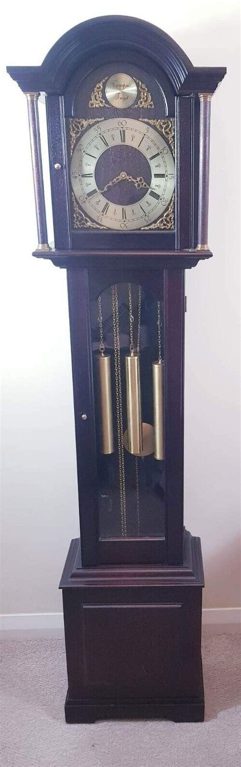 TEMPUS FUGIT WESTMINSTER CHIME LONGCASE GRANDFATHER CLOCK GLAZED DOOR